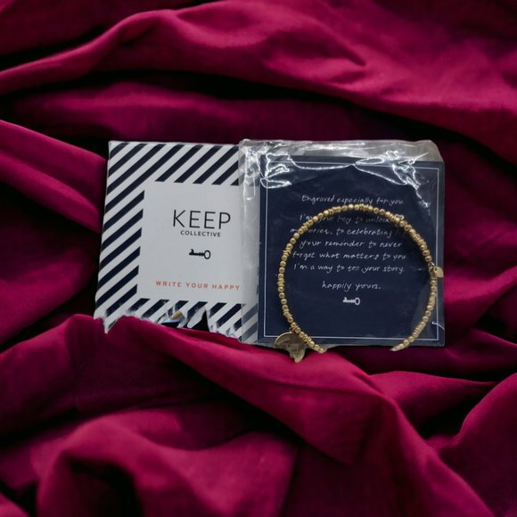 NIB Oklahoma Charm Keep Collective Inspo Wrap Gold Beaded Bracelet - Picture 3 of 6